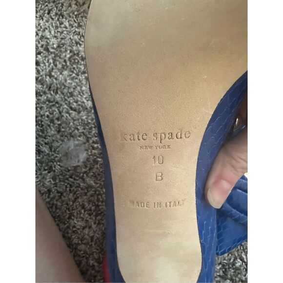 NWT Kate Spade Women’s Blue Shiny Snake Print Simon Heels, Size 10 - Picture 11 of 13